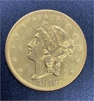 1872 Liberty Head $20 Gold Coin