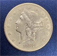 1884 Liberty Head $20 Gold Coin