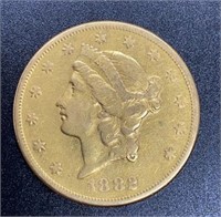 1882 Liberty Head $20 Gold Coin