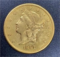 1897 Liberty Head $20 Gold Coin