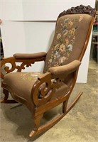Cross stitch upholstery Rocking Chair