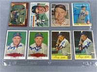8 Signed George Kell Baseball Cards