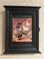 Vintage Wall Mount Rooster Decor Jewelry Box