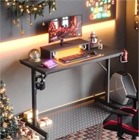 E8052  Bestier Small Gaming Desk LED 42 Carbon
