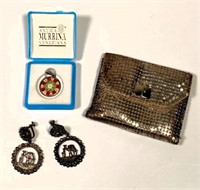 Sterling Earrings, small mesh purse & more