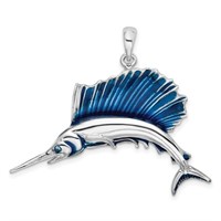 Sterling Silver Enameled Sailfish Pendant