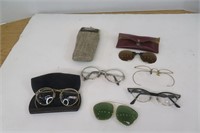Vntg Lot of Glasses, Cat eyes, gold or plated?+