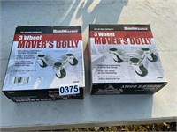 2- 3 wheel movers dollys