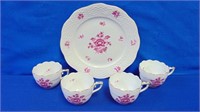 Herend Hungary Demitasse Cups & Plate
