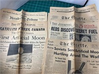1957 NEWSPAPERS, ALL SPACE THEME