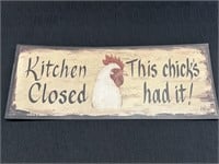 Chicken tin sign wall decor