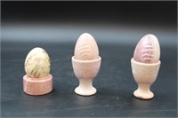 3 DECORATIVE CERAMIC EGGS