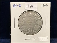 1906 Can Silver 50 Cent Piece  VG8