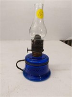 Vintage miniature Cobalt oil lamp