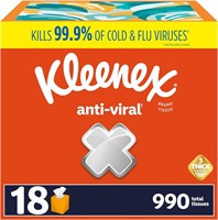 Kleenex Anti-Viral Tissues  55ct (Pack of 18)