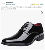 Men's Faux Patent Leather Tuxedo Dress Shoes