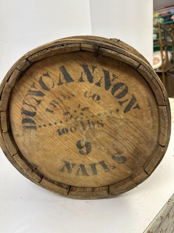 Vintage Duncannon Iron Co. No.9 nail keg
