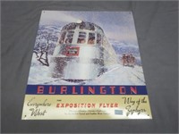 ~ Burlington Exposition Flyer Train Metal Sign
