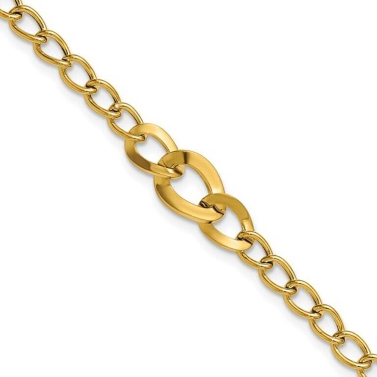 14K- Polished Fancy Curb Link Bracelet