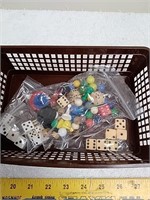 Group of assorted board game pieces