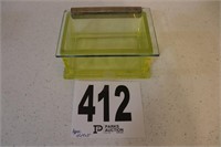 Vintage Heavy Glass Box with Lid(R4)