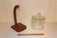Wooden Banana Hangers & Glass Canister 7 x 6 W/