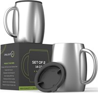 Stainless Steel Insulated Coffee Mugs Set of 2