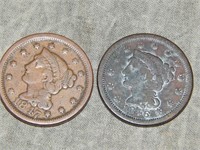 1846 & 1847 Large Cents Decent coins