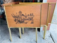 set of vintage tv trays - no stand