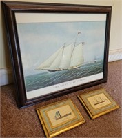 Set of 3 Sailboat Art pcs