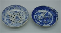 Two Spode Chinoiserie pattern strainers