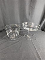 (2) Glass Serving Bowl Set