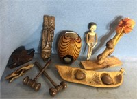 Wood Decor & More Lot Includes Two Gavels, Carved