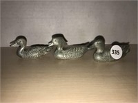 3 G. B Garton Pewter Duck Figurines