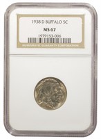 NGC MS-67 1938-D Buffalo Nickel