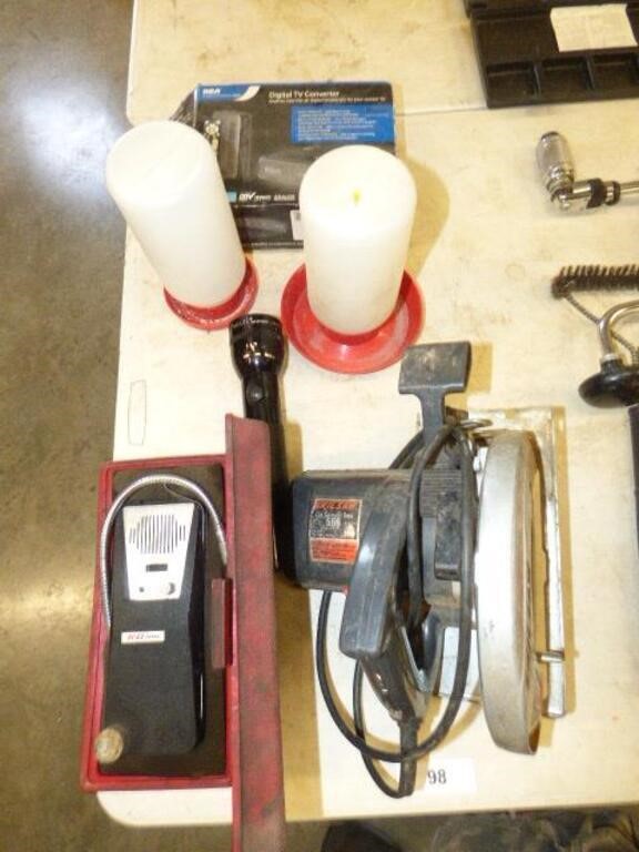 GAS DETECTOR, SKILSAW, 2 CHICKEN WATERERS