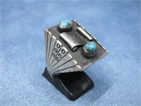 Sterling Silver Tested Old Pawn Turq. Ring