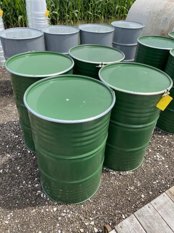 Green Metal Barrels