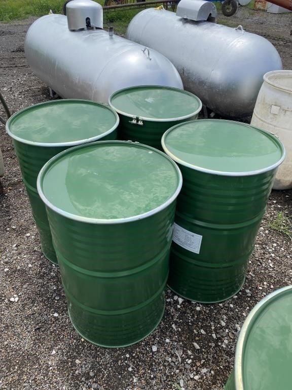 Green Metal Barrels