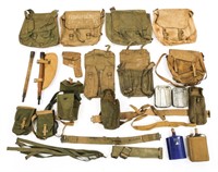 WWII BRITISH CANVAS BAGS / CANTEENS & FIELD GEAR