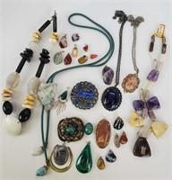 Large Lot Of Natural Stones Jewelry Plus