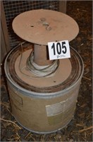 Wire Spool and Small Cardboard Barrel