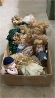 Various porcelain dolls