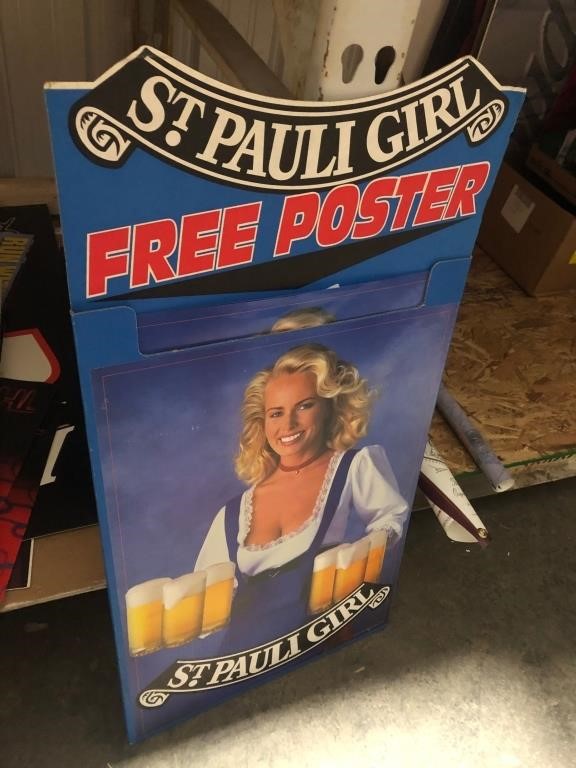 St Pauli Girl Poster Giveaway Display W Posters Graber Auctions