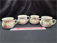 Vintage Soup Mugs With Recipes