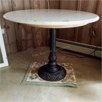 Round Marble Top Table on Iron Base