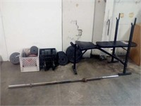 Body by Jake weight bench and weights