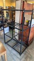 4 shelf black metal storage unit - folding shelf