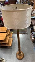 Antique wood floor lamp with a nice rose floral