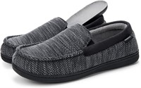 Men's Cozy Cotton Knit Moccasin Slippers